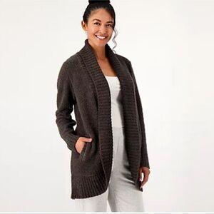 Barefoot Dreams Dark Brown Cardigan with Pockets